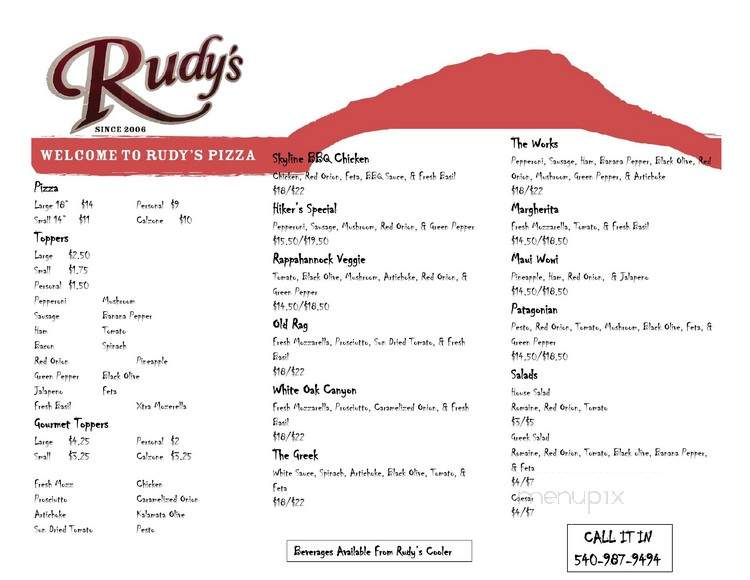 Rudy's Pizza - Sperryville, VA