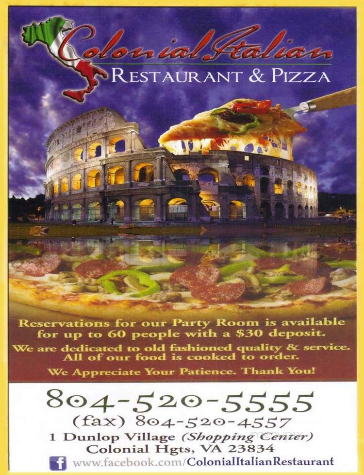 Colonial Italian Restaurant - Colonial Heights, VA