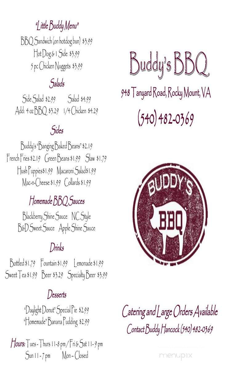 Buddy's BBQ - Rocky Mount, VA