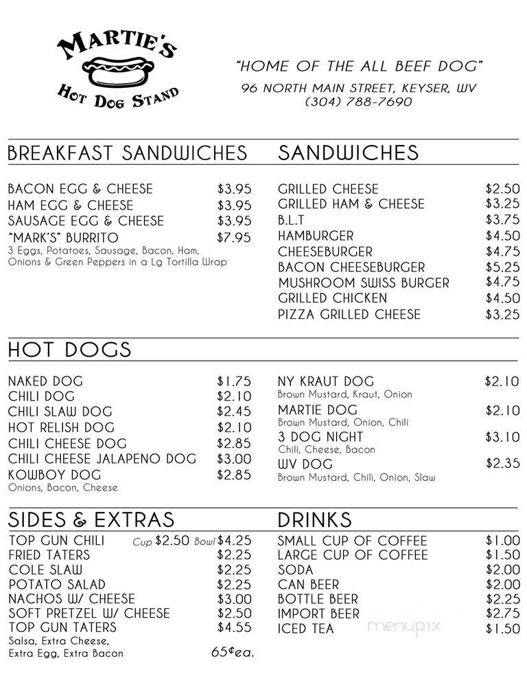 Martie's Hot Dog Stand - Keyser, WV