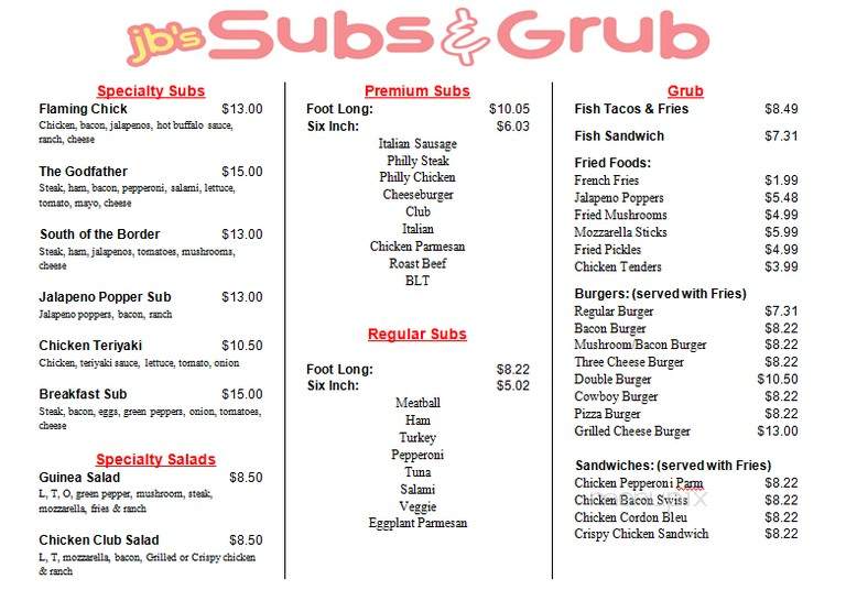 JB's Subs & Grub - Hayes, VA