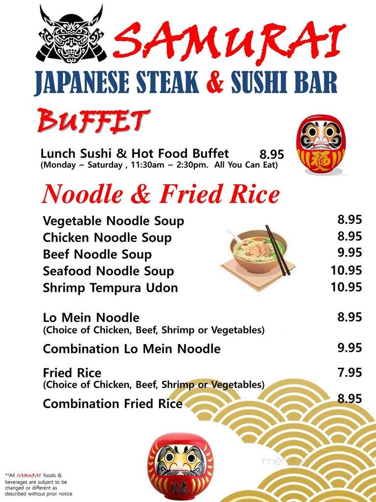 Samurai Japanese Steak & Sushi Bar - Fairfax, VA