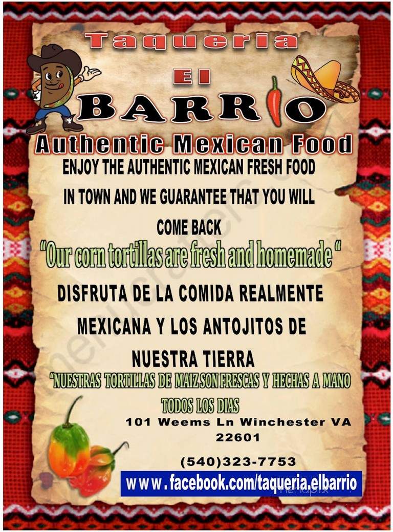 Taqueria El Barrio - Winchester, VA