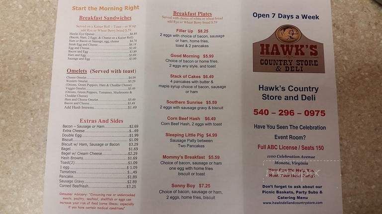 Hawk's Deli - Moneta, VA