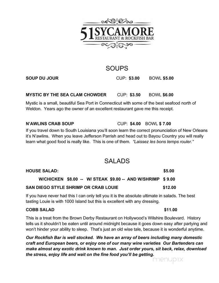 51 Sycamore Restaurant & Rockfish Bar - Weldon, NC