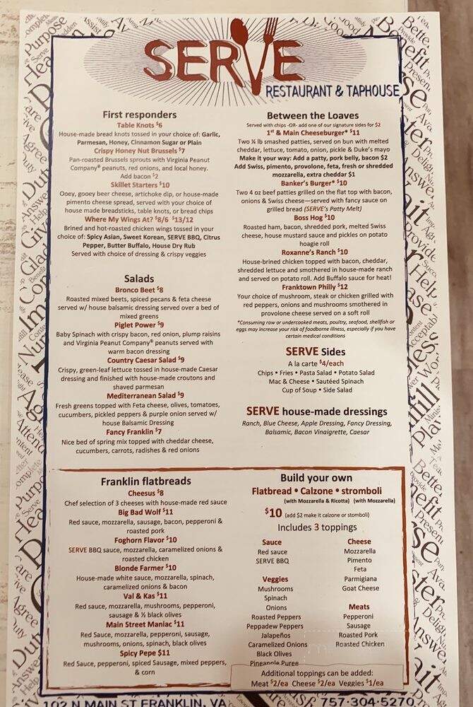 Serve Restaurant & Taphouse - Franklin, VA