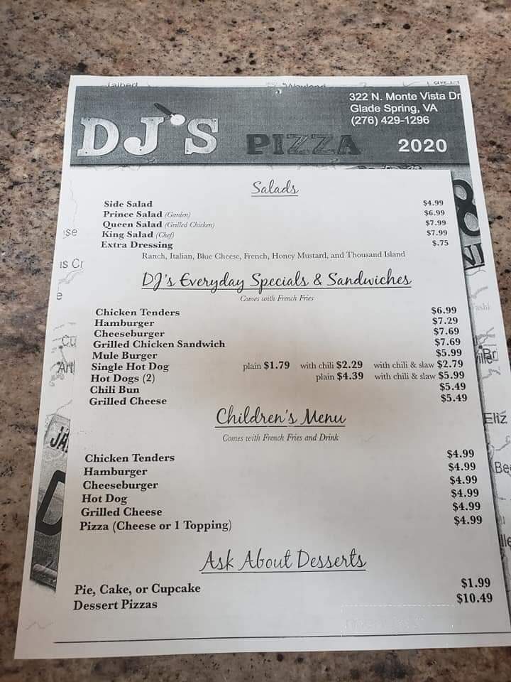 D J's Pizza - Glade Spring, VA