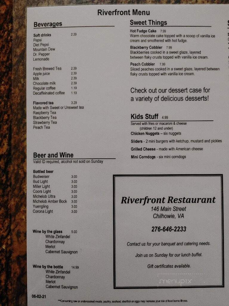 Riverfront Restaurant - Chilhowie, VA