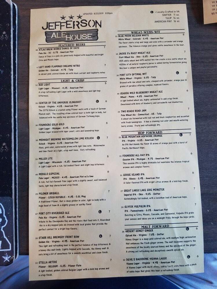 Jefferson Ale House - Ashburn, VA