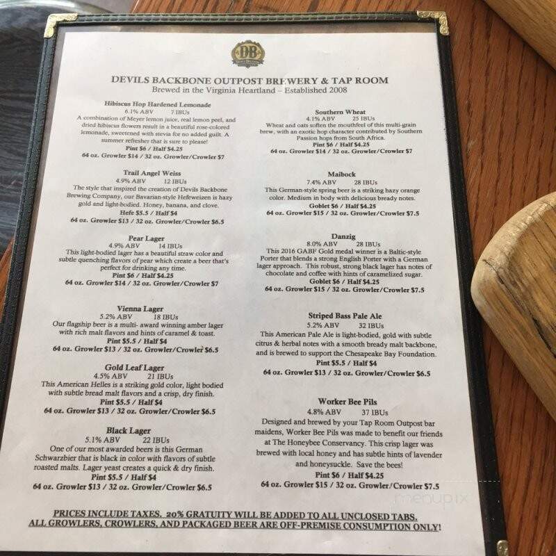 Devils Backbone Outpost Brewery - Lexington, VA