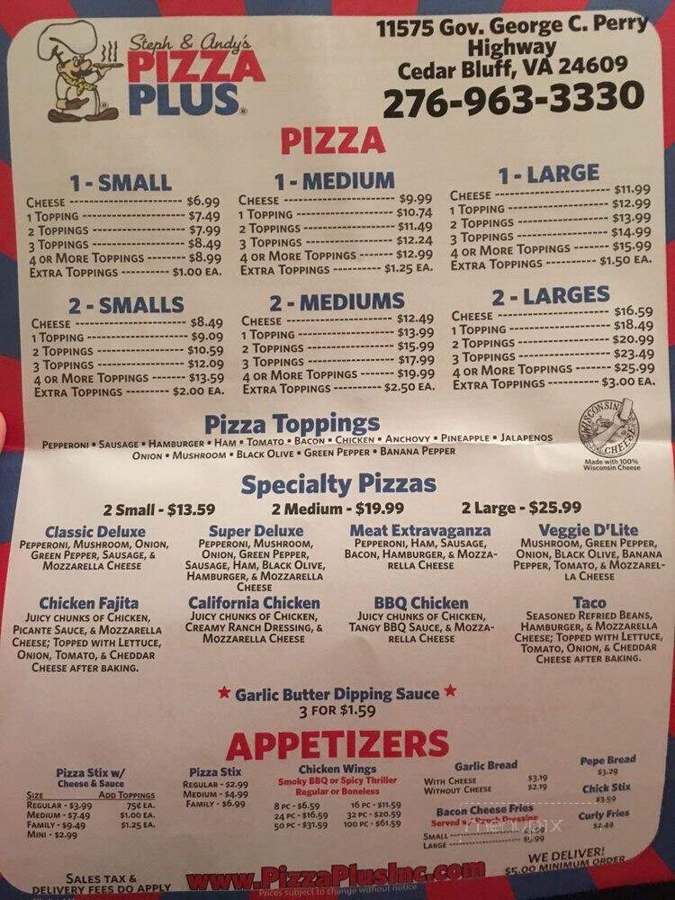 Pizza Plus Of Claypool Hill - Cedar Bluff, VA