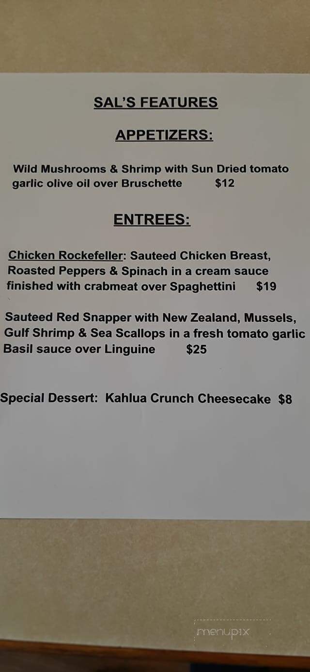 Sal's Italian Bistro - Edinburg, VA