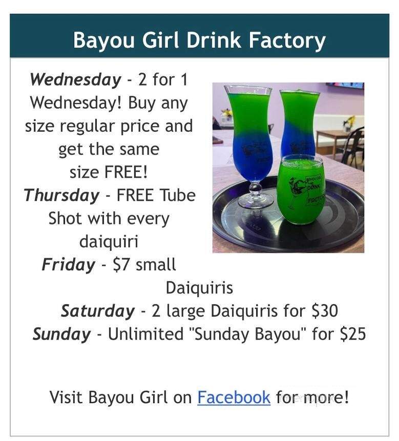 Bayou Girl Drink Factory - La Plata, MD