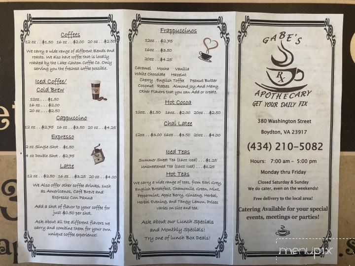 Gabe’s Apothecary Cafe - Boydton, VA