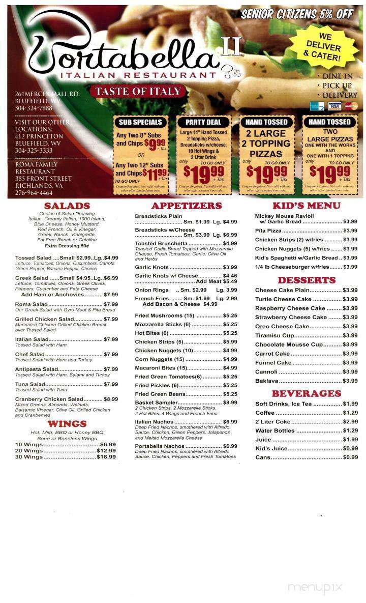 Portabella Italian Restaurant - Bluefield, WV